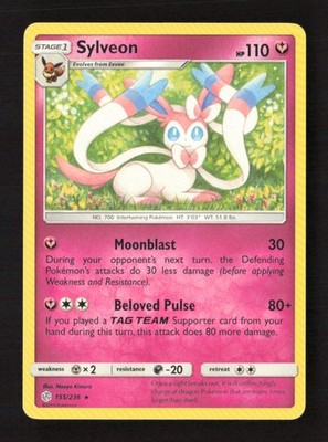 rare sylveon pokemon card Sylveon Rare Normal SM - Cosmic Eclipse 155/236 NM Pokémon TCG