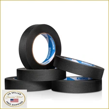 KIWIHUB Black Painters Tape 1" x 60 Yds x 5 Rolls (300 Yds) Medium Adhesion