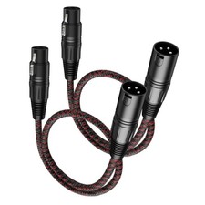 Professional Grade XLR Male to Female Mic Cables 2ft 2 Pack