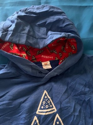 Giuseppe Pizza Food Pyramid Hoodie Blue Graphic Pullover Sweatshirt Adult