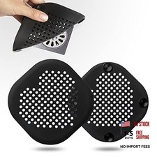 2 Pack Shower Drain Hair Catcher Black Bathroom Accessories Durable M-black
