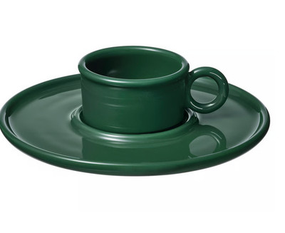 IKEA x Gustaf Westman VINTERFINT Tasse mit Untertasse dunkelgrün 7 cl limitie...