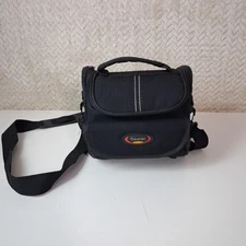 Courier Black Camera Bag Shoulder Case Padded Divider Pockets Small Travel