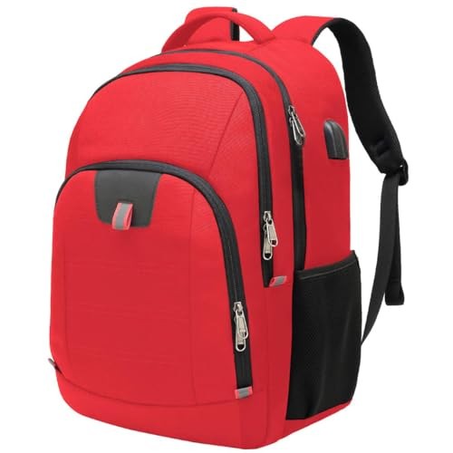 17 Inch Red Anti-Theft Laptop Backpack for Men - Large Business Travel Bag-image