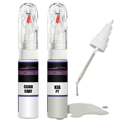 Lackstift für KIA PAPYRUS WHITE PT + Klarlack Pinsel Kratzer Fix Kit