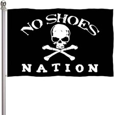 No Shoes Nation Flag 3x5 Outdoor Double Sided 3 Ply-Vivid Color Clear Pattern...