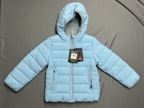 NWT Gerry Girls Kids Jersey Lined Jacket Blue Frost Size 5 Hood Puffer Coat