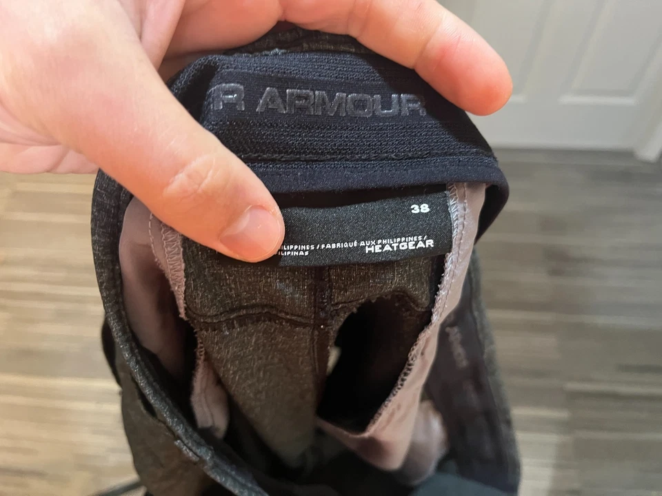 安德玛男式灰色混色平前高尔夫短裤 38 9 英寸内缝性能 — 第 3/4 张图片