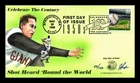US COVER BASEBALL SHOT HEARD ROUND WORLD CELEBRATE CENTURY FDC PUGH HAND PAINTED