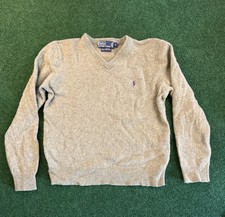 Polo Ralph Lauren V-Neck Sweater Men  s Size Medium Green 100 Lambswool read 