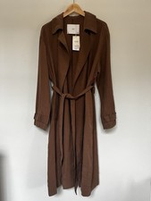 Mango brauner fließender Trenchcoat mit Gürtel Gr. L neu mit Etikett