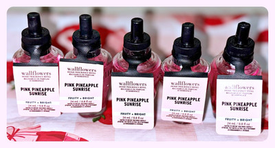 Bath & Body Works 0.8 oz Pink Pineapple Sunrise Wallflowers Fragrance Refill x5