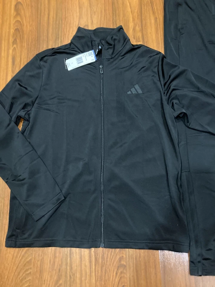 Adidas Para Hombre Conjunto de 2 PANTALONES Tricot Jack Chándal Negro Talla S/M/L/XL/XXL/3XL Nuevo Foto 3 de 4