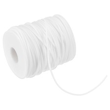 54.7 Yards 2mm Hollow Pipe Tubing Rubber Cord with 1.2mm Hole for DIY, White