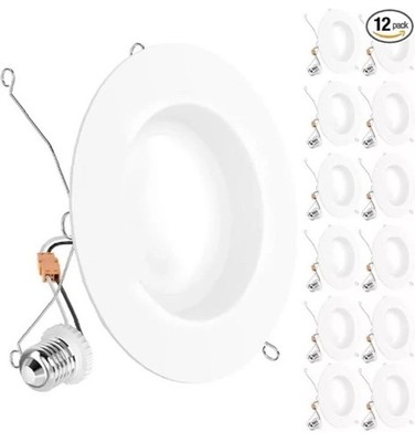 Sunco 12 Pack Retrofit LED Recessed Lighting 6 Inch, 2700K Soft White, Dimmable