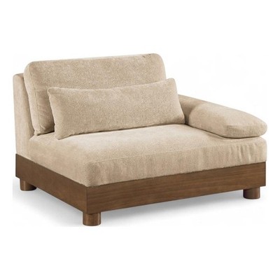 Meridian Furniture Turin Beige Chenille Upholstered Modular Right Arm Chair