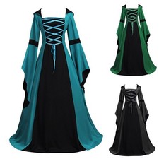  Womens Witch Fancy Dress Renaissance Medieval Gothic Cosplay Costume 