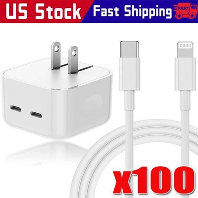 35W USB-C Dual Port Fast Charger Cube PD Adapter For iPhone 16/15/14/13/Pro lot