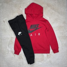 Nike Fleece Hoodie  Jogger 2 Piece Outfit Set Red/Black Size 5 Boys NWT