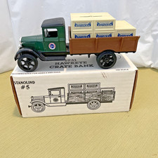 ERTL 1931 HAWKEYE CRATE TRUCK LOCKING COIN BANK/Stanolind 5 RARE Stock 7658UA