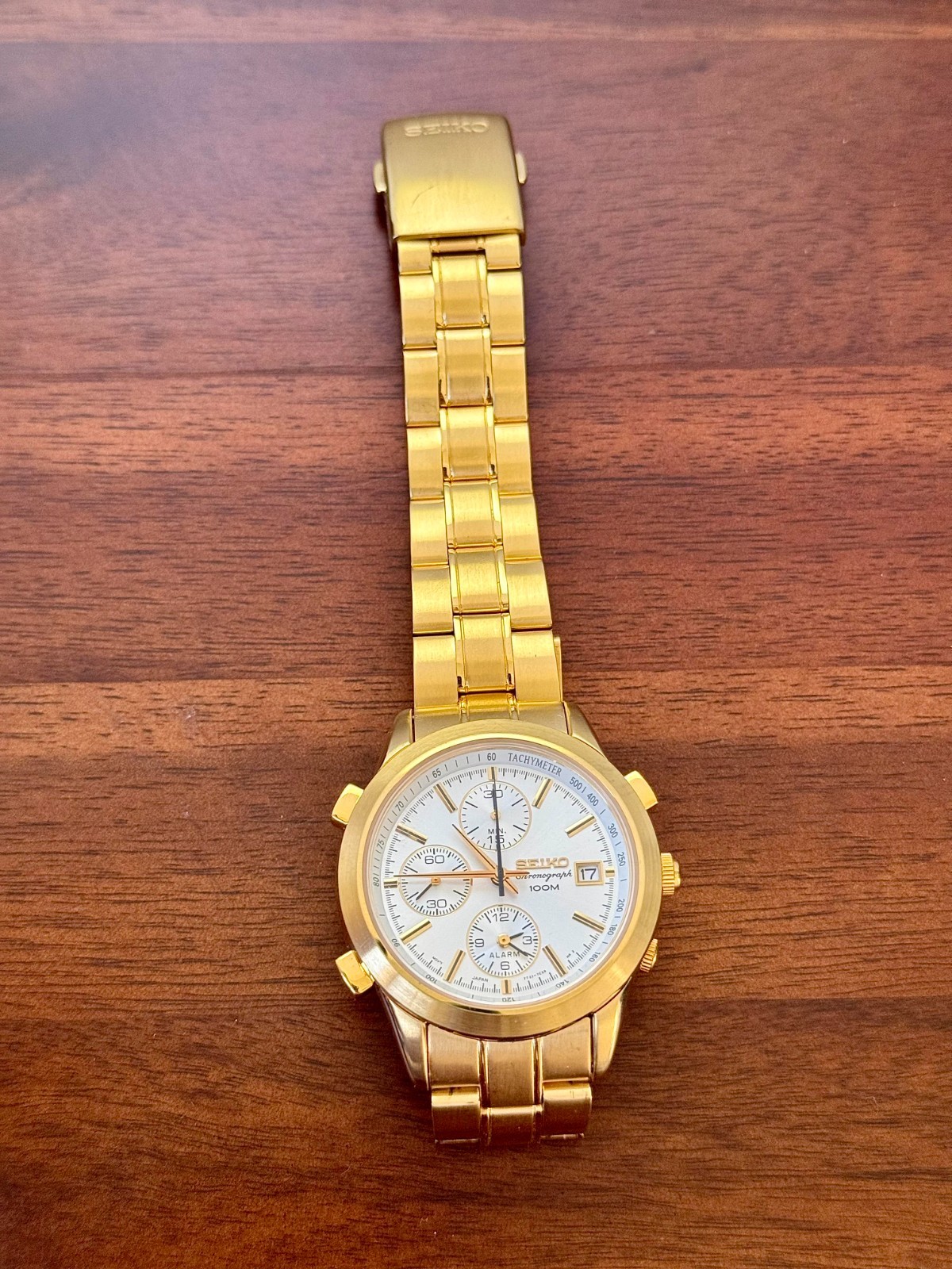Rare Gold Seiko Chronograph 7T32-7H60 Quartz Men's Watch, Japan Made, Vintage image 2