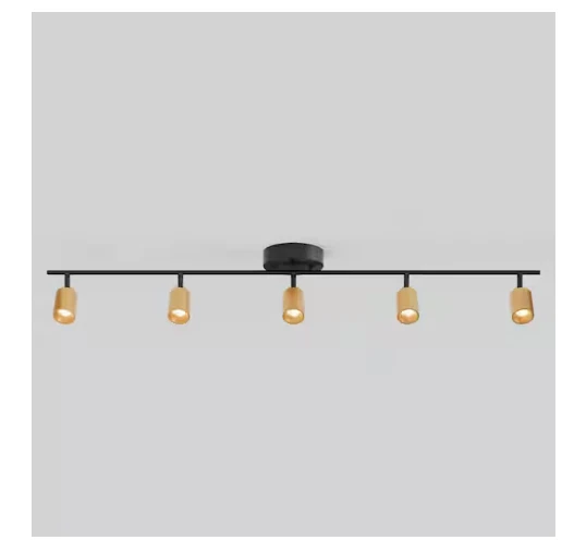 Vidalite Shura 5-Light Black Brass LED Track Light 4ft 3000K 2450, 7-Watt 5-Bulb