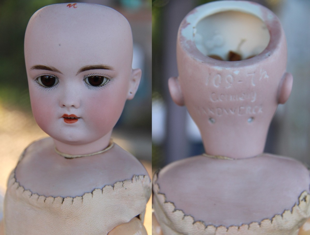 Antique Handwerck 109 Bisque Doll – 17” – Rare Leather Body