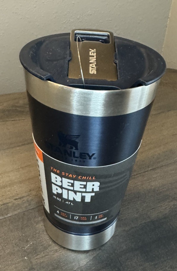 Stanley 16 Oz Stainless Steel Stay Chill Beer Pint With Lid 