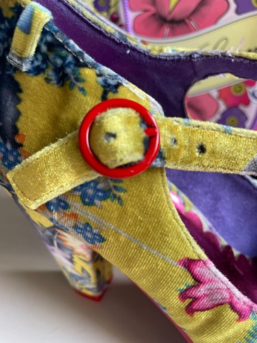 Scarpa nuova con scatola licenza poetica giallo rosso blu floreale velluto taglia 5 2016 - Foto 18 di 18