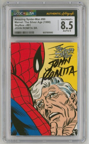 CGC JSA SS 8.5 SIGNED John Romita Sr Marvel Art Card Amazing Spiderman #90