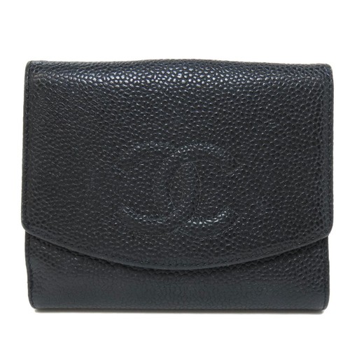 CHANEL Bifold Wallet with Coin Pocket COCO Mark Double Sided Wallet GoldHa...