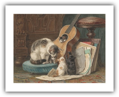 Henriette Ronner-Knip : "The Musicians" (c.1876-1877) — Giclee Fine Art Print - Picture 5 of 7