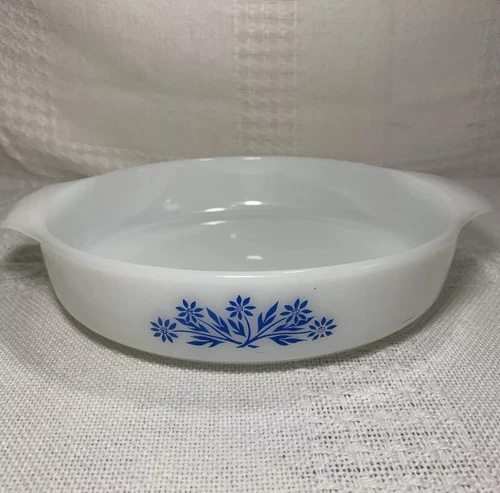 Vintage Anchor Hocking FIRE KING Blue Cornflower #429 Dish 9” Round 2” Depth USA