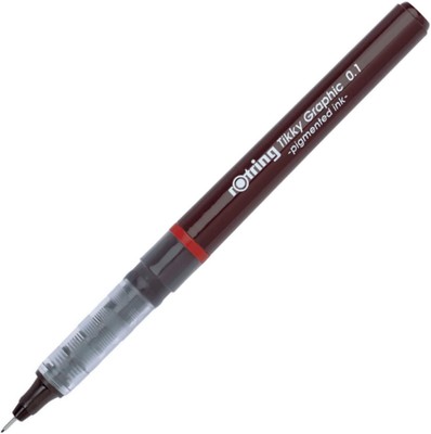rOtring Tikky Fine Liner Fiber Tip Graphic Pen, 1 Count (Pack of 1), Black 