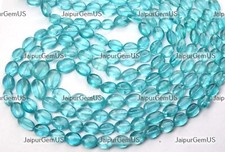 16 Inches Strand Size-6-9mm 100 Genuine Blue Apatite Gemstone Smooth Oval Beads