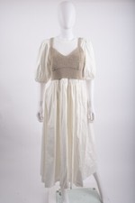 En Saison Womens Raya Midi Dress M Off-White NWT