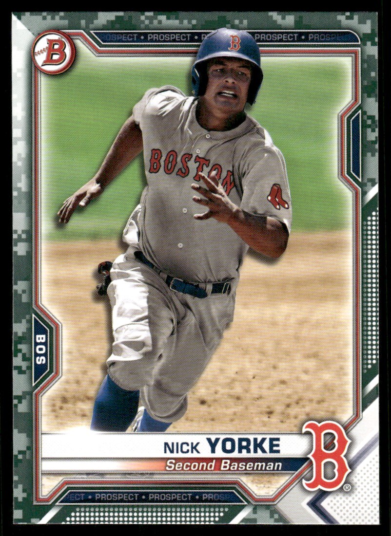 2021 Bowman Prospects Nick Yorke #BP-114 Boston Red Sox Camo