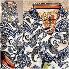 New Robert Graham Malibu Blue Paisley Long Sleeve Button Up Sz M