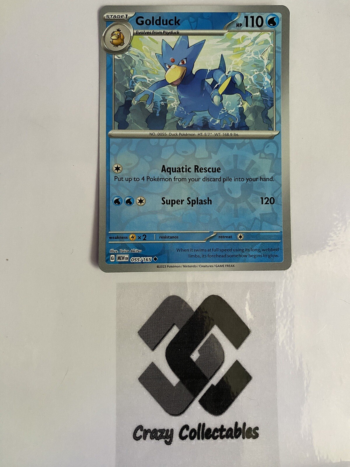 Pokemon Cards Golduck 055/165 151 Reverse Holo Mint Card