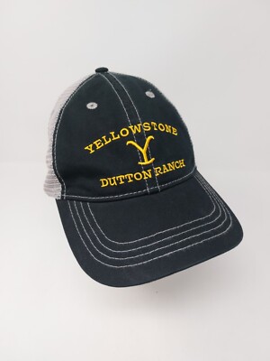 Yellowstone Dutton Ranch Paramount TV Network Strap Back Hat Mesh Back EUC