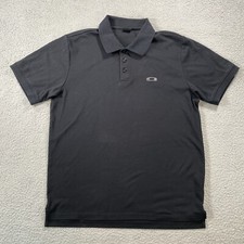Oakley Polo Shirt Mens Medium Black Cotton Blend