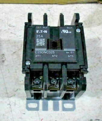 Eaton C25DNC325A 110/120V AC 50/60HZ 25A Contactor