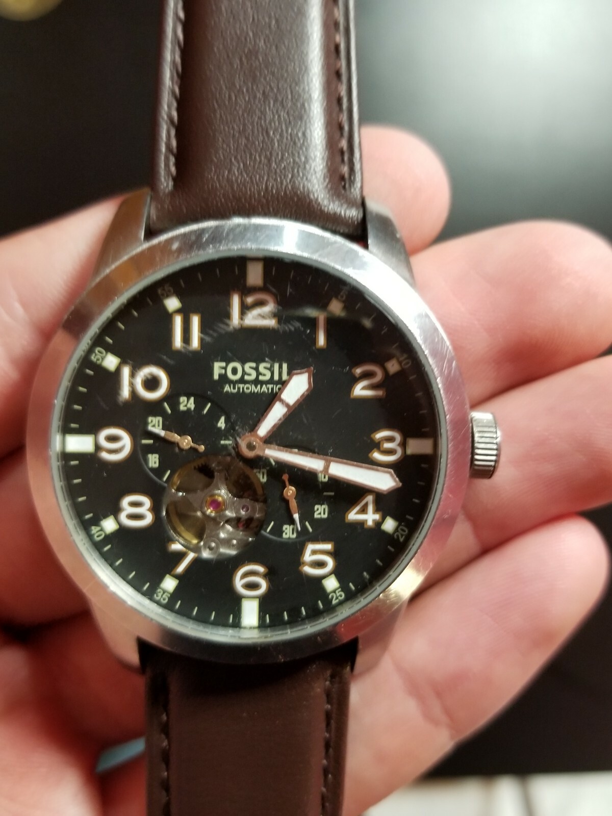 FOSSIL PILOT AUTOMATIC SILVER STAINLESS STEEL ~ M… - image 6