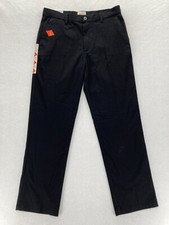 St Johns Bay Easy Care Pants Mens 32x32 Black Stretch Fabric Classic Fit Chino