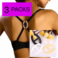 3 PACK Bra Strap Clips Frap Bra Control Sports Racer back Running Clasp Holder