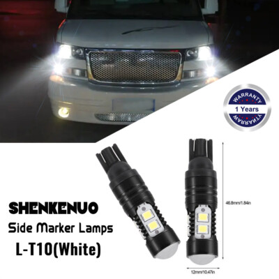 168 194 T10 2825 LED Front Side Marker Light Bulbs for GMC Sierra 1500 1999-2013