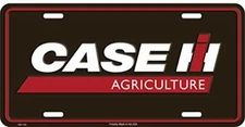 Case IH Agriculture Logo Black License Plate