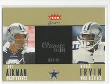 AIKMAN IRVIN 2004 Classic Combos card #1CC Dallas Cowboys Football /1995 NR MT