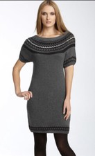 BCBG gray Fair Isle intarisa sweater dress! M