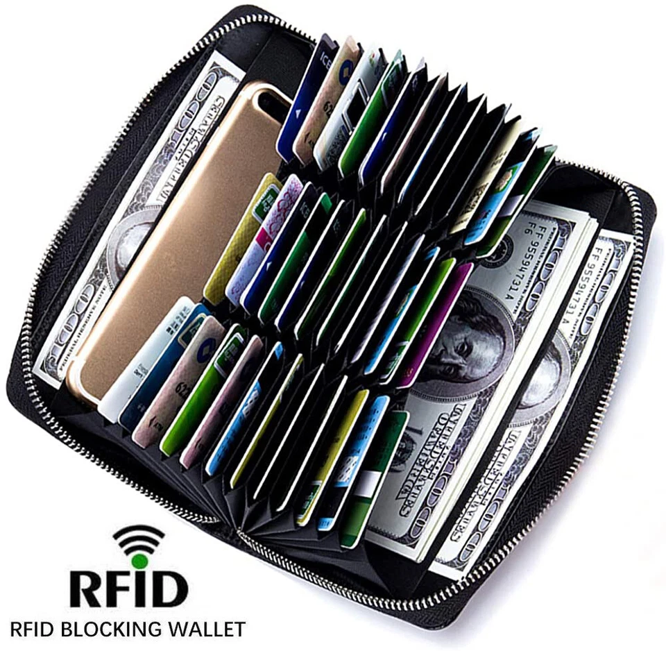 Fashion Long credit card holder, 36 slot zipper, leather wallet, RFID shielding - Image 2 of 4